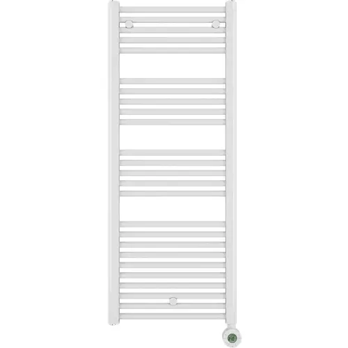 Masterwatt 300100030 Calor v2 elektrische badkamerradiator olie-/vloeistof gevuld 700 Watt staal wit IP44 met schakelklok
