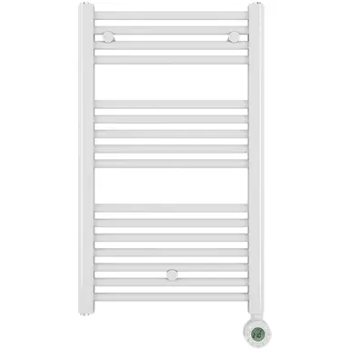 Masterwatt 300100040 Calor v2 elektrische badkamerradiator olie-/vloeistof gevuld 900 Watt staal wit IP44 met schakelklok