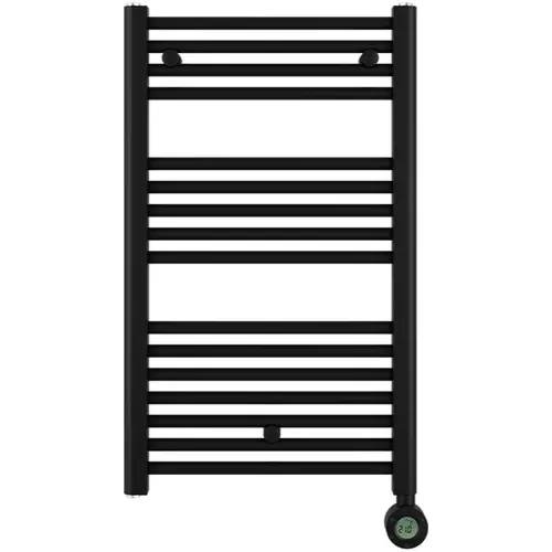 Masterwatt 300200010 Calor v2 elektrische badkamerradiator olie-/vloeistof gevuld 300 Watt staal zwart IP44 met schakelklok