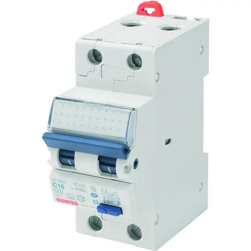 Gewiss GW95117 aardlekautomaat 1P+N 6kA B-karakteristiek 230V 16A 300mA