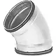 R-Vent SBDS012545 gladde bocht 45 graden 125mm