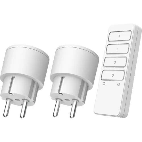 KlikAanKlikUit APC2-2300RN stekkerschakelaarset 2-voudig 2300W met afstandsbediening IP20