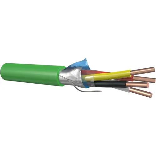 Dynamic JHSTH B2CA 1X4X0.8 buskabel 4-aders 0.8mm B2ca-s1,d0,a1 groen 6mm halogeenvrij massief 100 meter