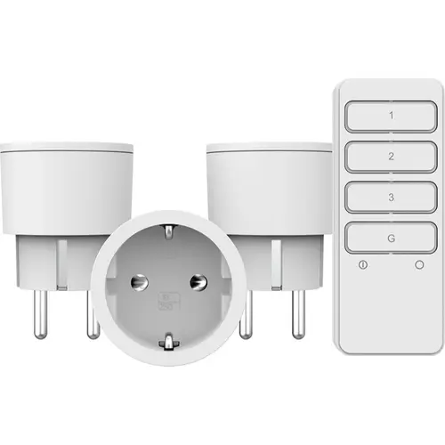 KlikAanKlikUit APC3-2300RN stekkerschakelaarset 3-voudig 2300W met afstandsbediening wit IP20