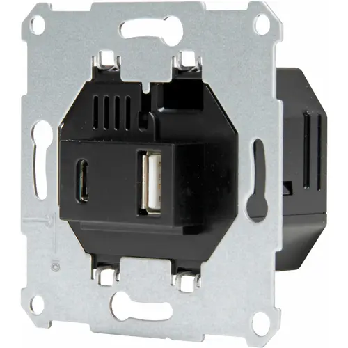 Kopp 298200515 USB-lader 2 voudig type A en type C totaal 3000mA zwart