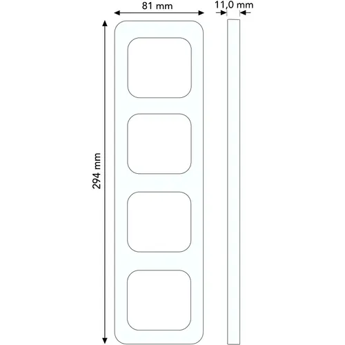Busch-Jaeger 2514-212-500 afdekraam 4-voudig Standaard SI