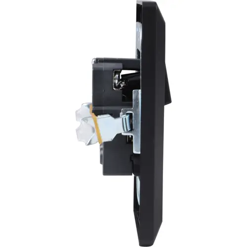 Q-Link 01.094.70 inbouw combinatie wandcontactdoos-serieschakelaar zonder randaarde zwart mat