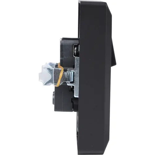 Q-Link 01.094.69 inbouw combinatie wandcontactdoos-serieschakelaar met randaarde zwart mat