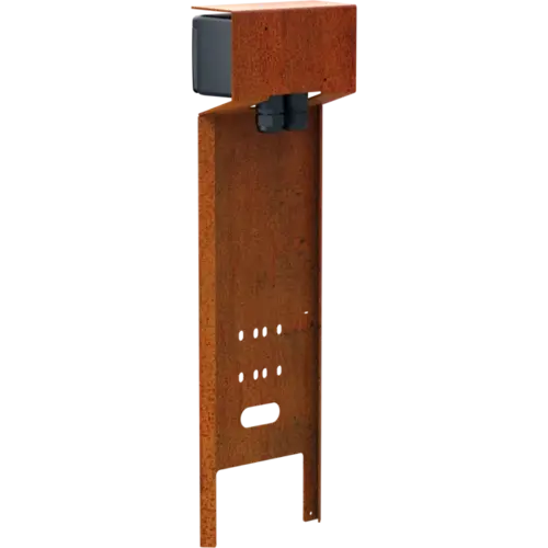 Niko 762-36855 Hydro tuinpaal essential met wandcontactdoos 2-voudig randaarde cortenstaal IP55