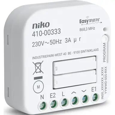 Niko 410-00333 Easywave RF-ontvanger mini inbouw met rolluikfunctie