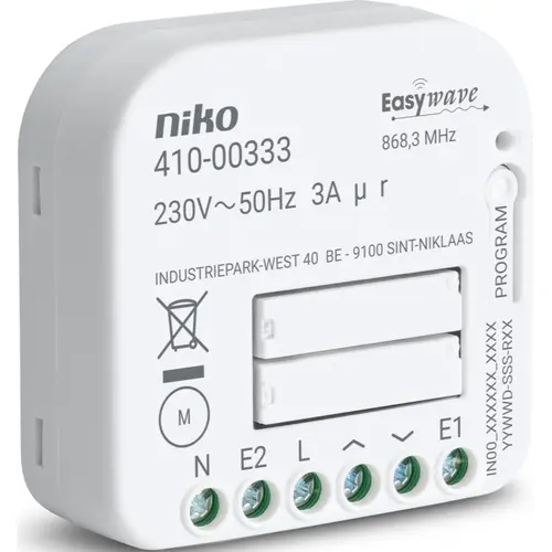 Niko 410-00333 Easywave RF-ontvanger mini inbouw met rolluikfunctie