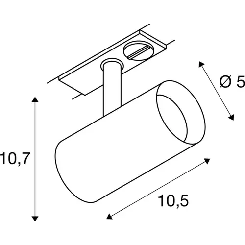 SLV 1007640 noblo opbouwspot LED 1-fase 6,2W 2700K 32° grijs IP20