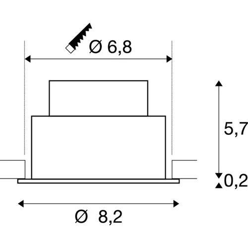 SLV 1007408 new tria 68 inbouwspot 3000k 38° zwart ip20/ip65