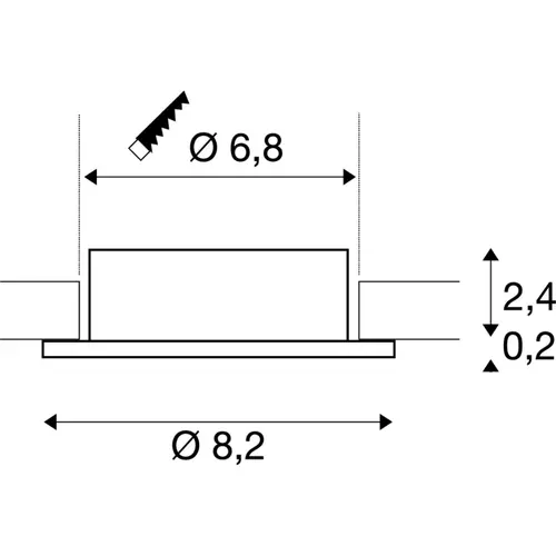 SLV 1007335 NEW TRIA 68 plafondinbouwring rond aluminium IP20