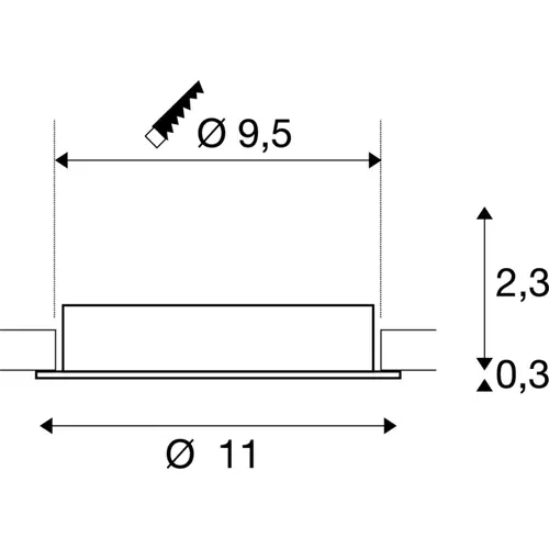 SLV 1007444 NEW TRIA 95 inbouwring aluminium zwart