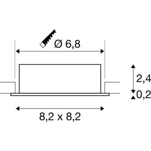 SLV 1007373 NEW TRIA 68 inbouwspot vierkant GU10 10W aluminium