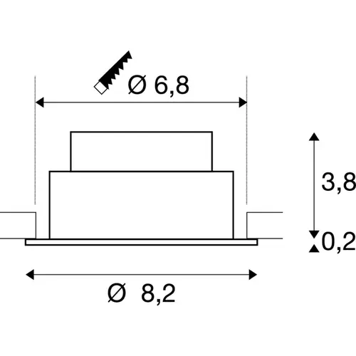 SLV 1007387 NEW TRIA 68 inbouwspot LED kantelbaar 8,3W 2700K IP20 wit