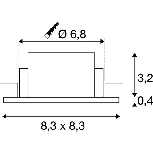 SLV 1007338 NEW TRIA 68 verdiepte inbouwring vierkant zwart IP65 inclusief glas