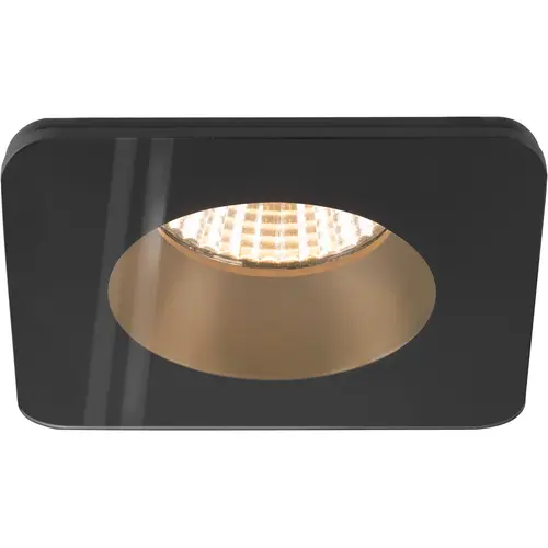 SLV 1007338 NEW TRIA 68 verdiepte inbouwring vierkant zwart IP65 inclusief glas