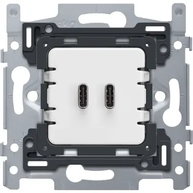 Niko 420-00521 dubbele smart USB-lader type C met snellaadfunctie Power Delivery 65 Watt