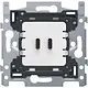 Niko 420-00521 dubbele smart USB-lader type C met snellaadfunctie Power Delivery 65W zonder klauwbevestiging