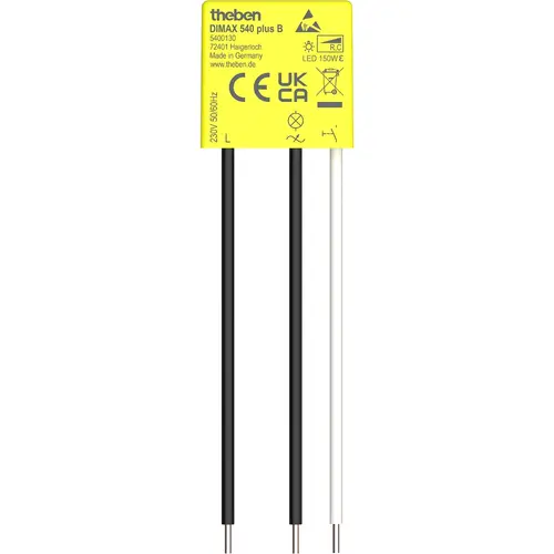 Theben 5400130 mini inbouwdimmer faseafsnijding 150W voor LED en gloei-/halogeenlampen