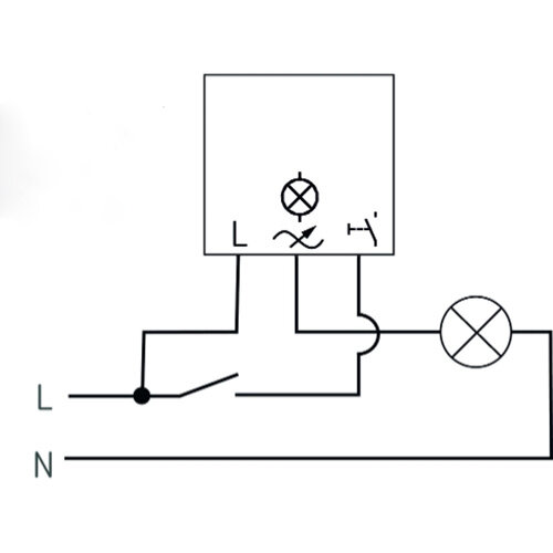 Theben 5400130 mini inbouwdimmer faseafsnijding 150W voor LED en gloei-/halogeenlampen