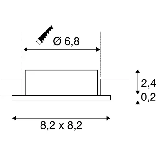 SLV 1007328 NEW TRIA 68 inbouwring vierkant wit IP20