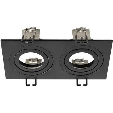 SLV 1008007 NEW TRIA 155 inbouwring dubbel rechthoekig zwart IP20 excl. lichtbron
