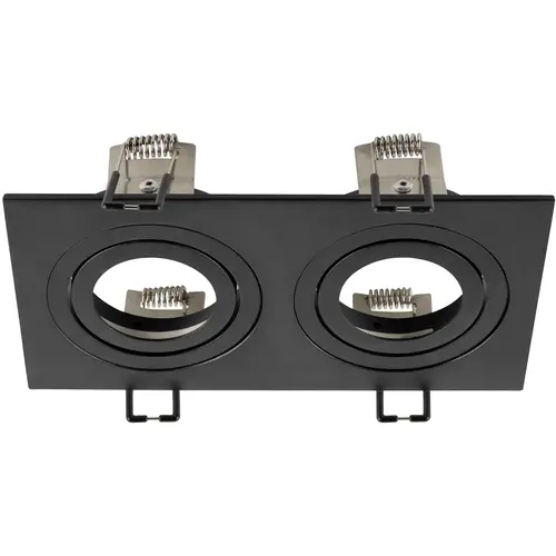 SLV 1008007 NEW TRIA 155 inbouwring dubbel rechthoekig zwart IP20 excl. lichtbron