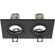 SLV 1008007 NEW TRIA 155 inbouwring dubbel rechthoekig zwart IP20 excl. lichtbron