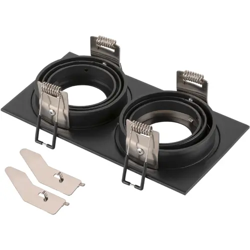 SLV 1008007 NEW TRIA 155 inbouwring dubbel rechthoekig zwart IP20