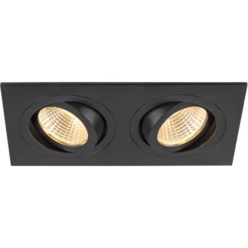 SLV 1008007 NEW TRIA 155 inbouwring dubbel rechthoekig zwart IP20