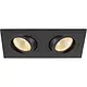 SLV 1008007 NEW TRIA 155 inbouwring dubbel rechthoekig zwart IP20 excl. lichtbron