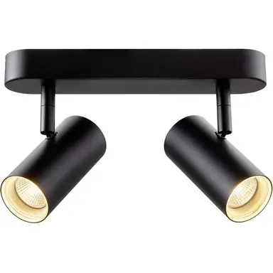 SLV 1008719 wand- en plafondopbouwarmatuur noblo cw double LED 12W 2700K dimbaar zwart IP20