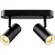 SLV 1008719 wand- en plafondopbouwarmatuur noblo cw double LED 12W 2700K dimbaar zwart IP20