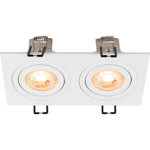 SLV 1008509 New Tria 155 plafondinbouwarmatuur zwenkbaar 10W aluminium vierkant wit IP20 excl. lichtbron