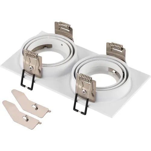 SLV 1008008 NEW TRIA 155 double inbouwring vierkant wit IP20 excl. lichtbron