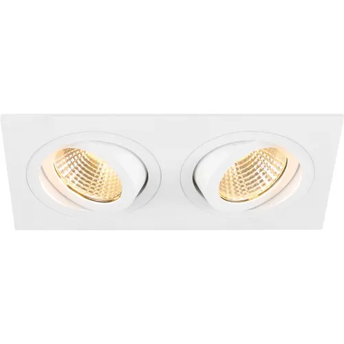 SLV 1008008 NEW TRIA 155 double inbouwring vierkant wit IP20 excl. lichtbron