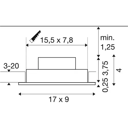 SLV 1008511 NEW TRIA 155 inbouwspot LED vierkant 13,6W 2700K wit IP20