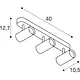 SLV 1008720 noblo cw triple LED wand- en plafondopbouwarmatuur 19W 2700K zwart IP20
