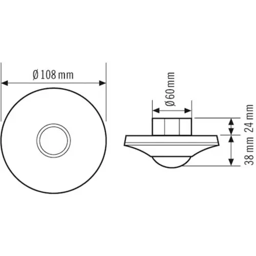 Esylux PD-C360I/8PLUS WIT inbouw plafond aanwezigheidssensor 360gr 8m IP20 wit