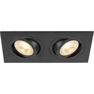SLV 1008510 NEW TRIA 155 plafondinbouwarmatuur vierkant 2x GU10 fitting zwenkbaar zwart IP20 excl. lichtbron