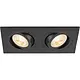 SLV 1008510 NEW TRIA 155 plafondinbouwarmatuur vierkant 2x GU10 fitting zwenkbaar zwart IP20 excl. lichtbron