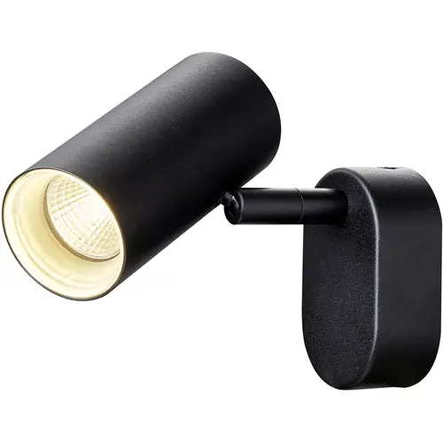 SLV 1008712 NOBLO single wand- en plafondopbouwspot 6W rond 3000K zwart IP20