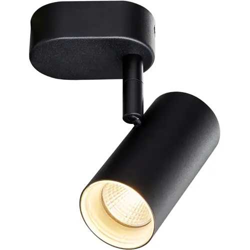 SLV 1008712 NOBLO single wand- en plafondopbouwspot 6W rond 3000K zwart IP20