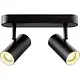 SLV 1008713 NOBLO double wand- en plafondopbouwspot 12W rond 3000K zwart IP20