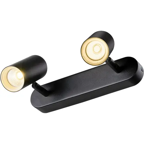 SLV 1008713 NOBLO double wand- en plafondopbouwspot 12W rond 3000K zwart IP20