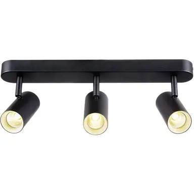 SLV 1008714 NOBLO triple wand- en plafondopbouwspot 19W rond 3000K zwart IP20