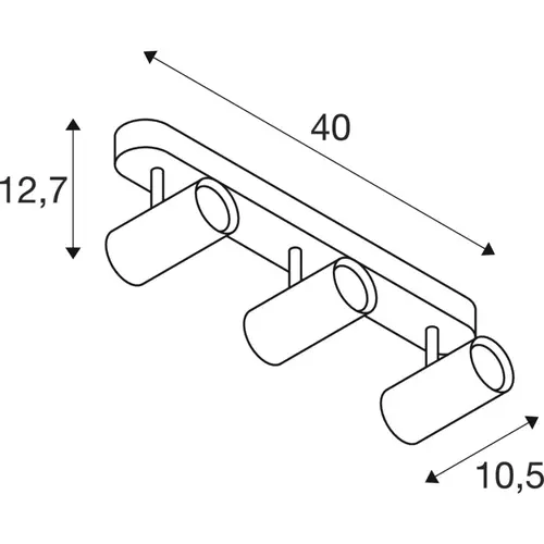 SLV 1008714 NOBLO triple wand- en plafondopbouwspot 19W rond 3000K zwart IP20